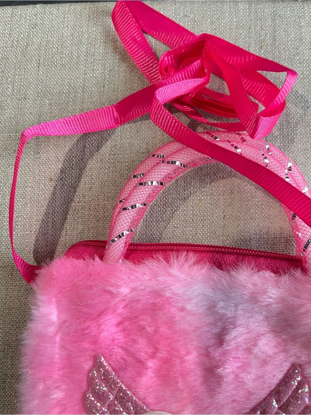 Pink Sequin Unicorn Plush Kids Handbag
